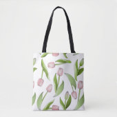 Tote Bag Tulipe Rose Moderne (Devant)