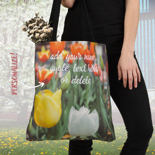 Tote Bag Tulipes à ressort colorées de style vintage