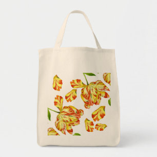 Tote Bag Tulipes ardentes sur une épicerie Fourre-tout