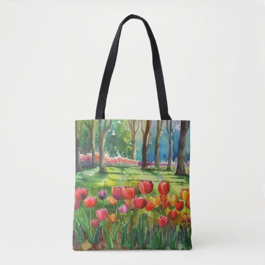 Tote Bag Tulipes dans le parc (Devant)