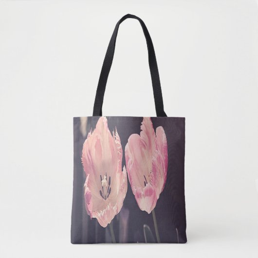 Tote Bag Tulipes en fleurs mignonnes -Personnalisées (Devant)