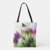 Tote Bag Tulipes Et Feuilles Aquarelles (Dos)