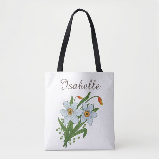 Tote Bag Tulipes et fleurs de jonquilles (Devant)
