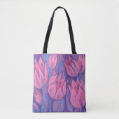 Tote Bag Tulipes funky Fleurs de printemps peinture florale (Devant)