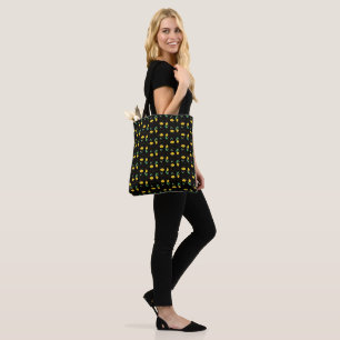Tote Bag Tulipes jaunes dans des vases géométriques Fond no