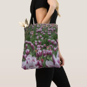Tote Bag Tulipes violettes et blanches Fourre-tout (De près)