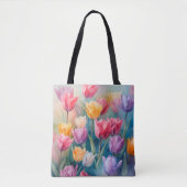 Tote Bag Tulips Pastel paradis (Devant)