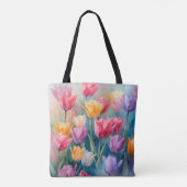 Tote Bag Tulips Pastel paradis (Dos)