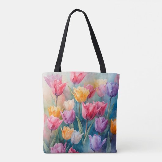 Tote Bag Tulips Pastel paradis (Dos)