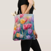 Tote Bag Tulips Pastel paradis (De près)