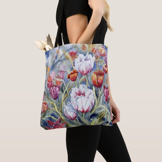 Tote Bag Tulips Shoulder Fourre-tout (De près)