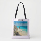 Tote Bag Tulum, Mexique Plage tropicale Paradise rose (Devant)