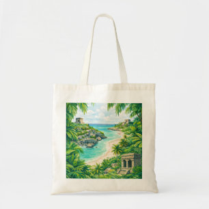 Tote Bag Tulum Mexique Ruines Maya Plage Tropicale