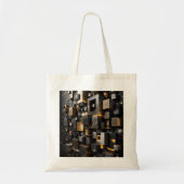 Tote Bag Tunnel de cube noir futuriste infini (Devant)