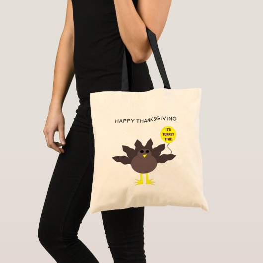 Tote Bag Turkey Time Thanksgiving Customizable Bag (Devant (produit))