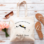 Tote Bag Turks and Caicos Mariage Welcome Bag, Fourre-tout<br><div class="desc">Un sac cadeau de bienvenue mariage pour les clients extérieurs à la ville à votre mariage,  avec l'image de Turks and Caicos avec coeur or. Remplissez le fourre-tout avec vos goodies favoris.</div>