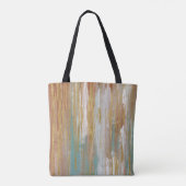 Tote Bag Turquoise, blanc, rouge ocre et or Abstrait (Dos)