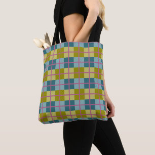 Tote Bag Turquoise bleu or jaune Magenta Motif
