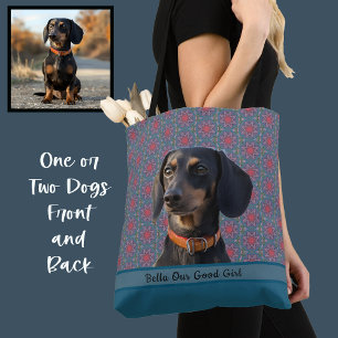 Tote Bag Turquoise Cadeau Photo Mignon Chien Amour Maman Gr