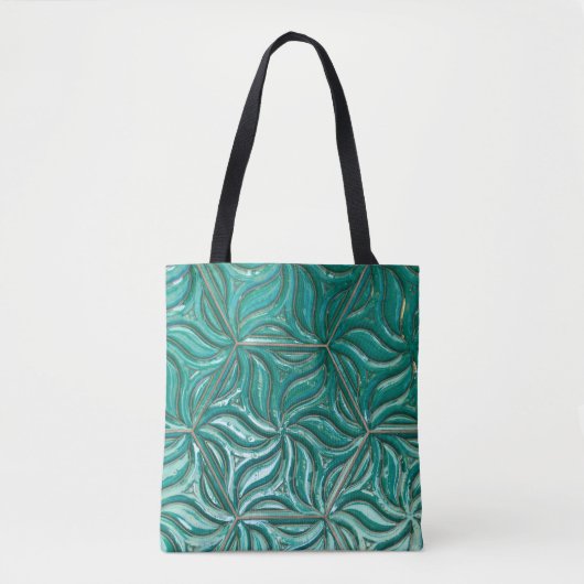 Tote Bag Turquoise ceramic tile wall textureabstract,archit (Devant)