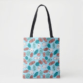 Tote Bag Turquoise des ovales atomiques (Devant)