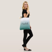 Tote Bag Turquoise élégant Créez votre propre nom de callig (Sur le modèle)