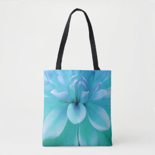 Tote Bag Turquoise et fleur pourpre