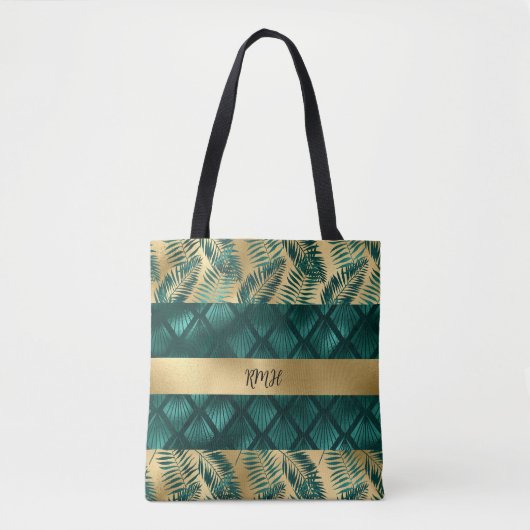 Tote Bag Turquoise et Gold Design Fourre-tout (Devant)