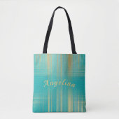 Tote Bag Turquoise et or moderne (Devant)