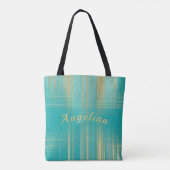 Tote Bag Turquoise et or moderne (Dos)