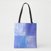 Tote Bag Turquoise et violet Abstrait (Devant)