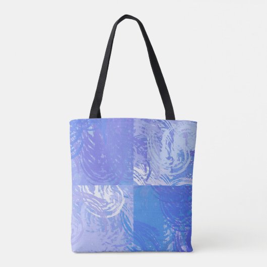 Tote Bag Turquoise et violet Abstrait (Dos)