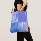 Tote Bag Turquoise et violet Abstrait (De près)