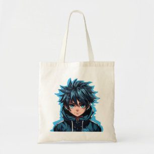 Tote Bag Turquoise Force : Garçon Manga de Style Anime