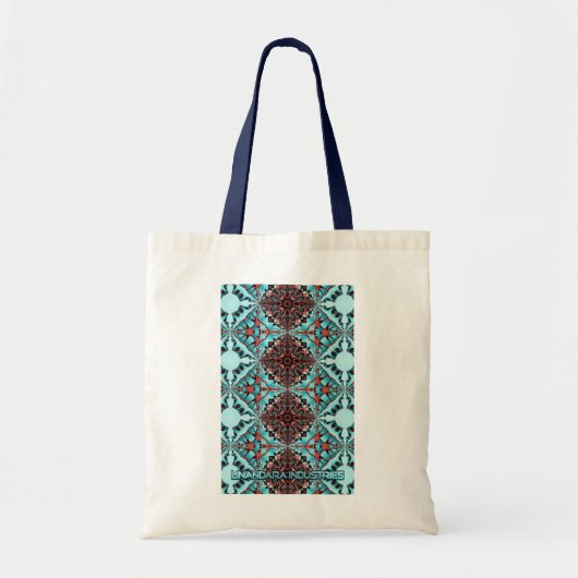 Tote Bag Turquoise Fractale Star Blast (Devant)