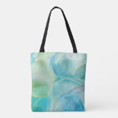 Tote Bag Turquoise Géométrique Gemstone Watercolor Monogram (Dos)