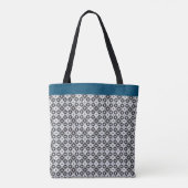 Tote Bag Turquoise, gris et blanc Motif (Dos)