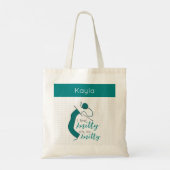Tote Bag Turquoise Je Sens Knitty, Oh Tellement Knitty (Dos)