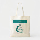 Tote Bag Turquoise Je Sens Knitty, Oh Tellement Knitty (Devant)