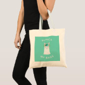 Tote Bag Turquoise mignonne et à la mode de l'alpaga | (Devant (produit))