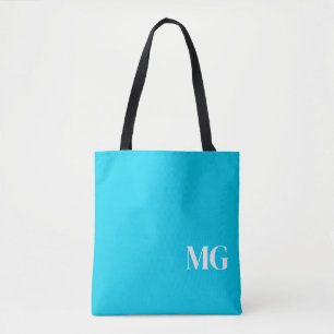 Tote Bag Turquoise Monogramme