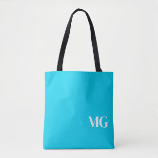 Tote Bag Turquoise Monogramme