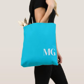 Tote Bag Turquoise Monogramme (De près)