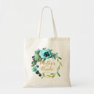 Tote Bag Turquoise Peony Wreath Mère de la mariée ID456