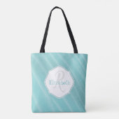Tote Bag Turquoise Sable Ripples Personnalisé Fourre-tout (Dos)