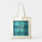 Tote Bag Turquoise sarcelle agate aqua monogramme ajouter l (Dos)