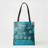 Tote Bag Turquoise Teddy Bear Best Friends Typography Colla (Devant)