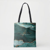 Tote Bag Turquoise Turquoise Agate Gold Parties scintillant (Devant)