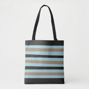 Tote Bag Turquoise Vert Bleu Jaune Bleu Bleu Grandes Noires