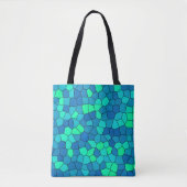 Tote Bag Turquoise Vert Cyan Bleu Motif (Devant)